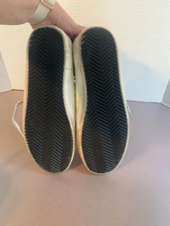 Golden Goose Mid Star Low-Top Sneakers in Grey, Silver & Pink Glitter - Picture 11 of 15